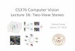 CS376 Computer Vision Lecture 16: Two-View Stereo