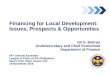 Financing for Local Development: Issues, Prospects 