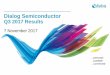 Dialog Semiconductor Q3 2017 Results