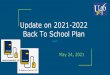 Update on 2021-2022 Back To School Plan