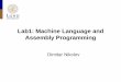 Lab1: Machine Language and Assembly Programming