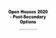 Open Houses 2020 - Post-Secondary Options