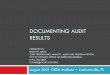 DOCUMENTING AUDIT RESULTS