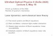 Ultrafast Optical Physics II (SoSe 2020) Lecture 3, May 15
