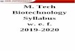 M. Tech Biotechnology Syllabus w. e. f