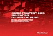 MICROSTRATEGY 2020 EDUCATION COURSE CATALOG