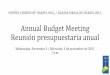 Annual Budget Meeting Reunión presupuestaria anual