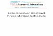 Late-Breaker Abstract Presentation Schedule