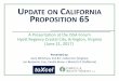 UPDATE ON CALIFORNIA PROPOSITION 65