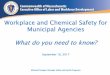 Workplace and Chemical Safety for Municipal Agencies What 