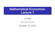Mathematical Economics: Lecture 7