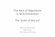 The Role of Regulation in NCD Prevention