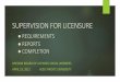 SUPERVISION FOR LICENSURE