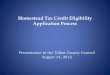 Homestead Tax Credit Eligibility Application Process