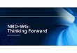 NBD WG: Thinking Forward