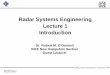 Radar Systems Engineering Lecture 1