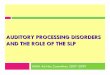 Auditory Processing Disorders and the Role of the SLP