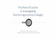 The Role of Cuisine in Investigating Tourism-Agriculture 