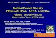 Medical Device Security HITECH - NIST/OCR HIPAA Conference