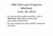 SBA 504 Loan Program Webinar June 18, 2013