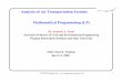Analysis of Air Transportation Systems Mathematical Programming