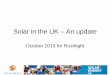 Solar in the UK An update