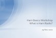 Ham Basics Workshop What is Ham Radio?