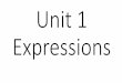 Unit 1 Expressions