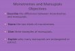 Monotremes and Marsupials Objectives