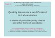 Quality Assurance and Control in Laboratories