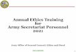 Annual Ethics Training for Army Secretariat Personnel 2021