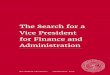 The Search for a Vice President for Finance and Administration