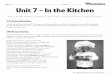 Name: Date: Unit 7 – In the Kitchen