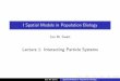 I Spatial Models in Population Biology