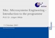 Msc. Microsystems Engineering - Introduction to the programme