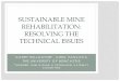 Sustainable mine rehabilitation: resolving the technical 
