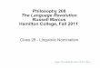 Philosophy 208 The Language Revolution Russell Marcus Hamilton
