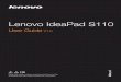 Lenovo IdeaPad S110 User Guide V1.0 EN