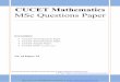 CUCET Mathematics MSc Questions Paper