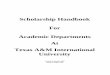 Scholarship Handbook For Academic Departments At Texas A&M