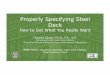 Properly Specifying Steel Deck