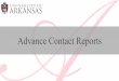 Advance Contact Reports - University Advancement