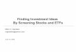Finding Investment Ideas By Screening Stocks And ETFs - AAII