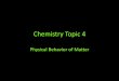 Chemistry Topic 4 - Physical Behavior of Matter