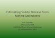 Estimating Solute Release from Mining Operations