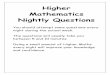 Higher Mathematics Nightly Questions