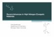 Recent Advances in High Nitrogen Energetic Materials - Chemistry
