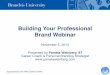 Building Your Professional Brand Webinar - Brandeis Alumni
