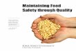 Maintaining Food Safety through Quality - Iowa State University