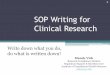 SOP Writing for Clinical Research - Institute of Translational Health
